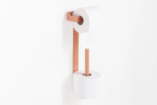 Slim toilet paper holder with spare. Toilet roll holder. Colored bath accessories. MT