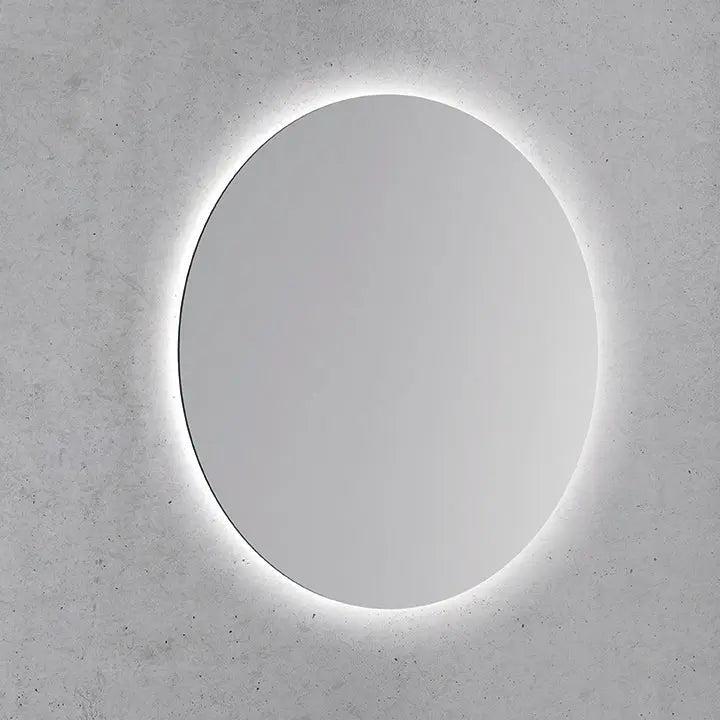Aura Round frameless LED bathroom mirror. Backlit LED mirror. Touchless switch. Secret Bath