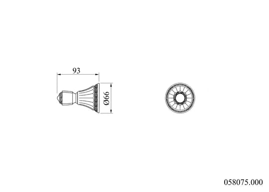 Adriatica towel hook technical drawing.