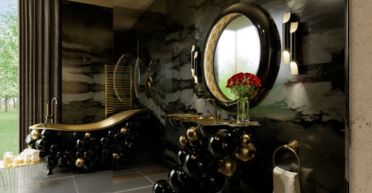Newton Black Gold Luxury freestanding bathtub MV