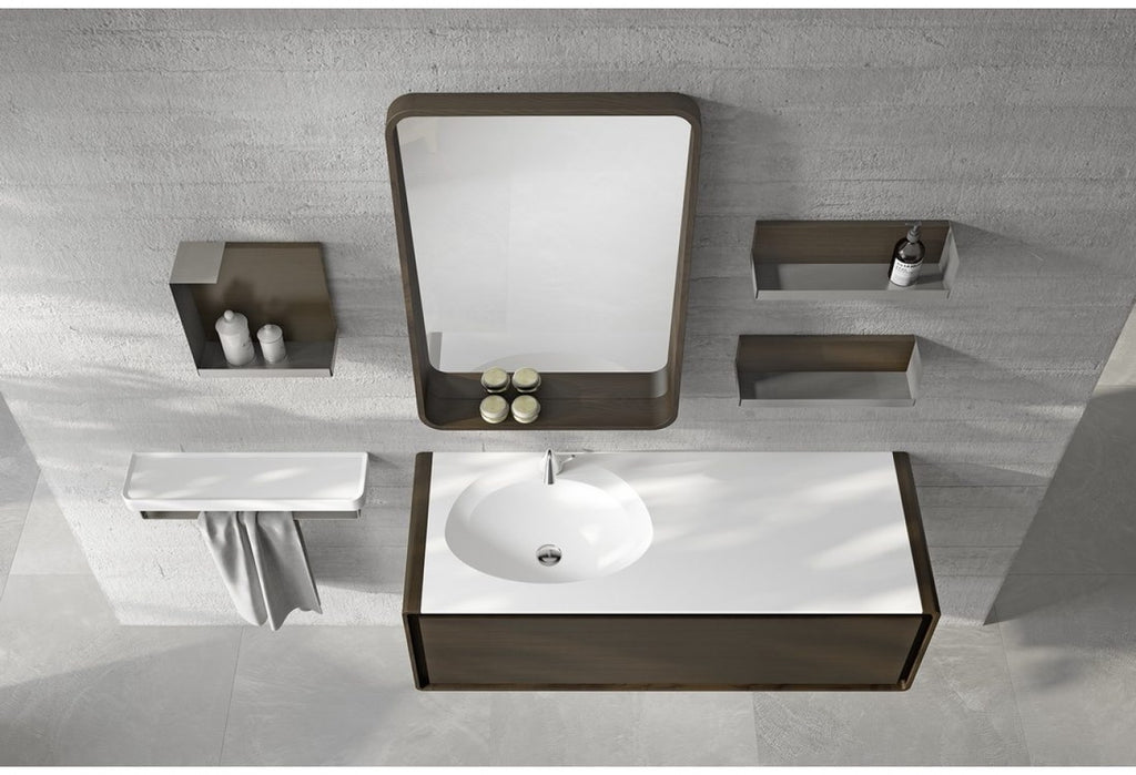 Poeme Contemporary Floating 40 bathroom vanity set. Summit natural oa –  secretbathstore