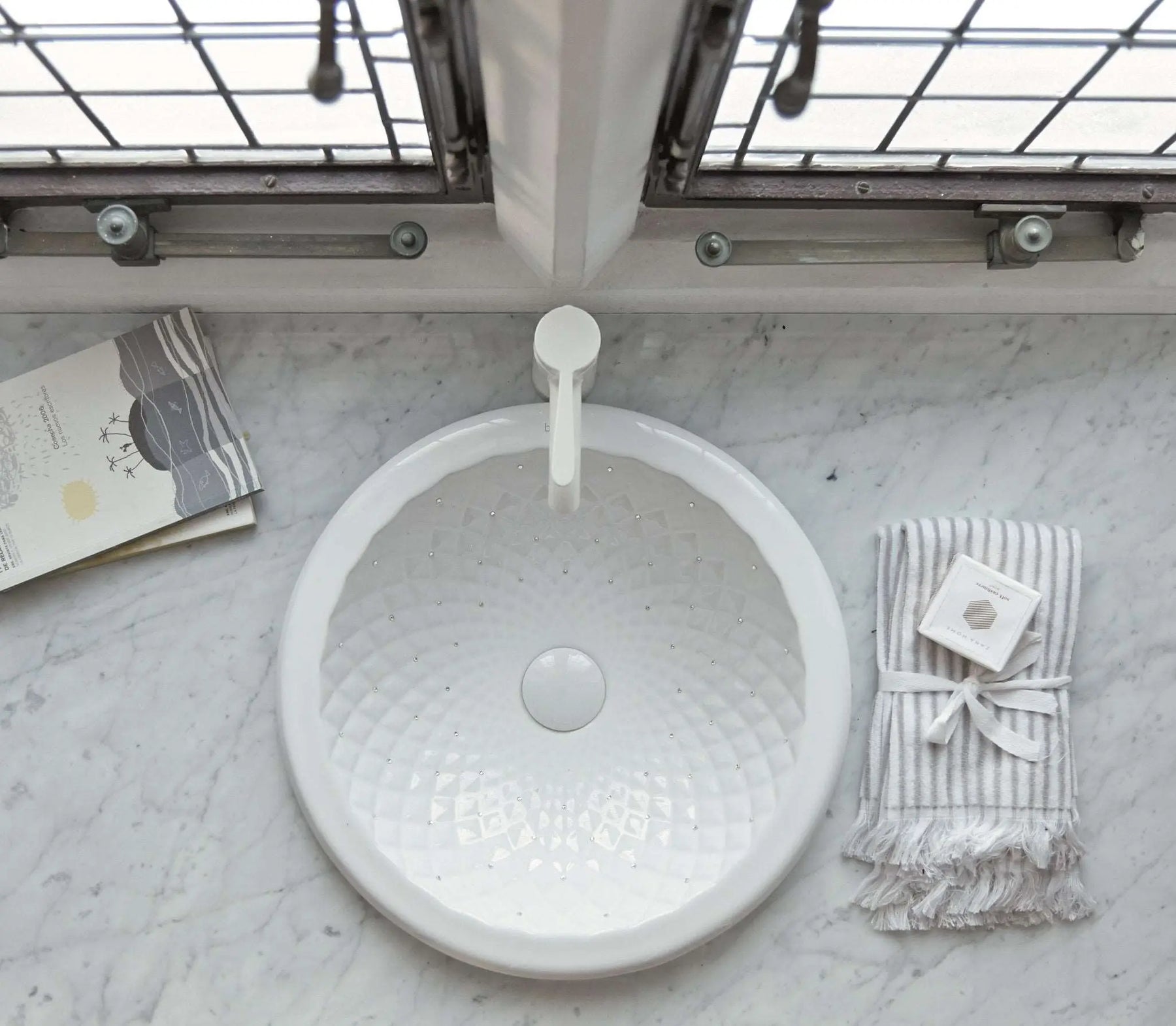 Dance Rhombus bathroom drop in sink. Swarovski crystals inlaid ...