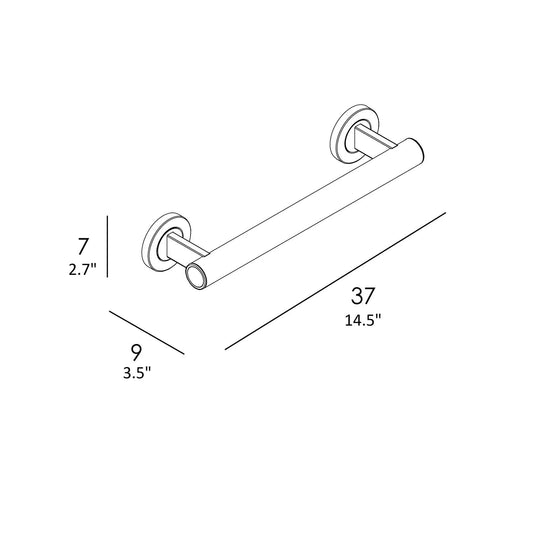 Bold medium safety shower bar 15" secretbathstore