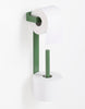 Slim green toilet paper holder with spare. Toilet roll holder. Green bath accessories