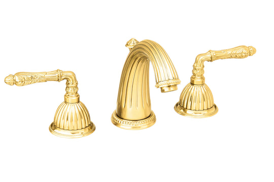 Artica Gold double handle widespread bathroom sink faucet