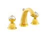 Artica Swarovski® Gold two handles widespread bathroom sink faucet. Luxury bathroom faucet, traditional taps