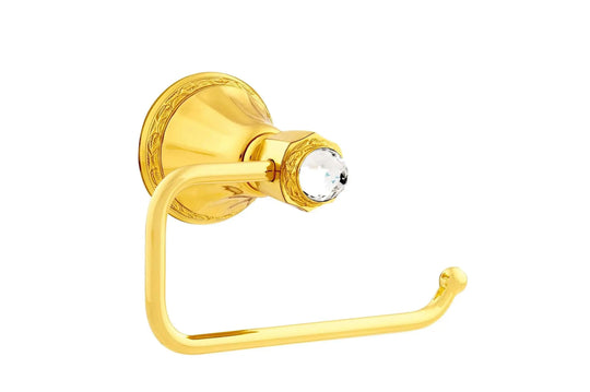 Adriatica Swarovski® gold toilet paper holder, toilet roll holder, luxury gold bath accessories