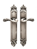 Gaia Brass Door Handle Set on plate.