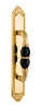 Yvoire Polished gold Door Pull handle on plate with Black Swarovski crystals. Classica collection. High-end door hardware