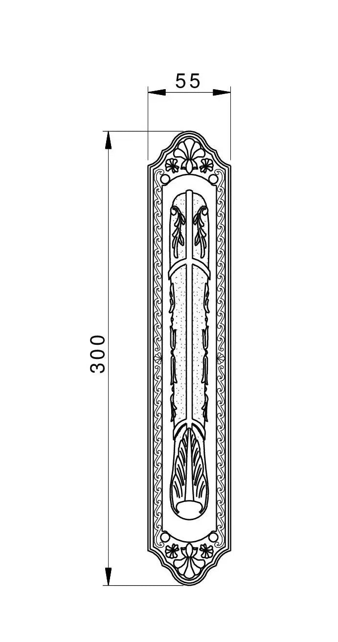 Divenci Door Pull handle on plate 12". Classica collection. Brass door pulls. Luxury pull handles. Secret Bath Plus