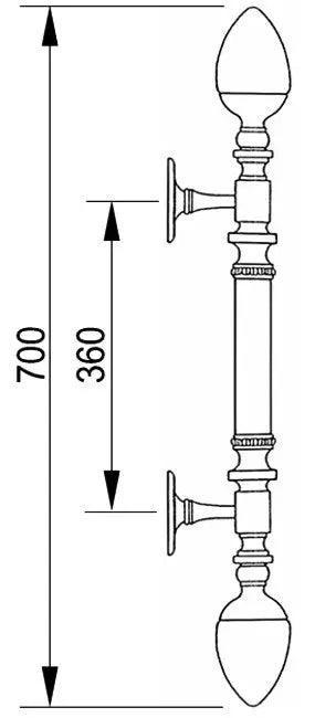 Loira Large Door pull handle set 27.5".  Luxury glass door pull handles. Shower door handles Secret Bath Plus