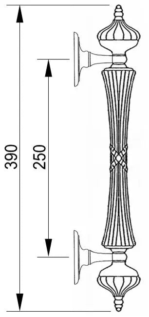 Normandy Door pull handles set 15.3". Classica collection. Luxury glass door pull handles set Secret Bath Plus