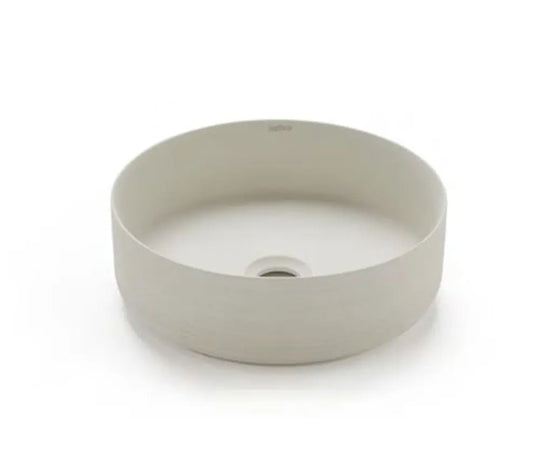 Carnac Crude porcelain round vessel sink. Modern bathroom bowl sink. Bathco