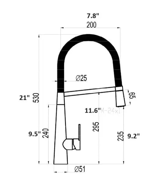 Ice Two by Boet Pull down kitchen faucet. Polished chrome. High Arc kitchen tap. Secret Bath Plus