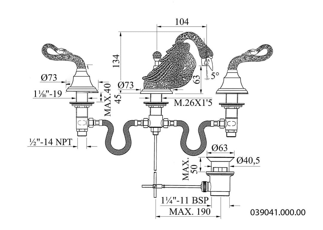 Antarctica Swan 2-handle bathroom sink faucet ,Widespread bathroom sink faucet, luxury faucets