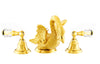 Swan widespread gold bathroom sink faucet, three holes faucet, luxury taps