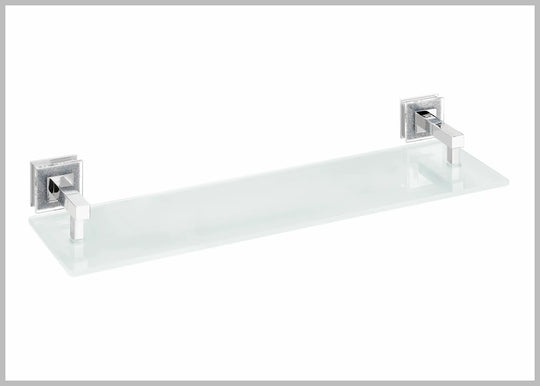 RU0250109, Alexa bathroom shelf, chrome-silver, Glass shelf with Swarovski