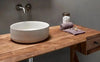 Carnac Crude porcelain round vessel sink. Modern bathroom bowl sink.