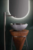 Brest silver bathroom vessel sink. Textured Porcelain.