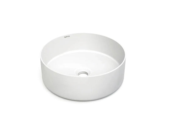 Matte white round bathroom sink