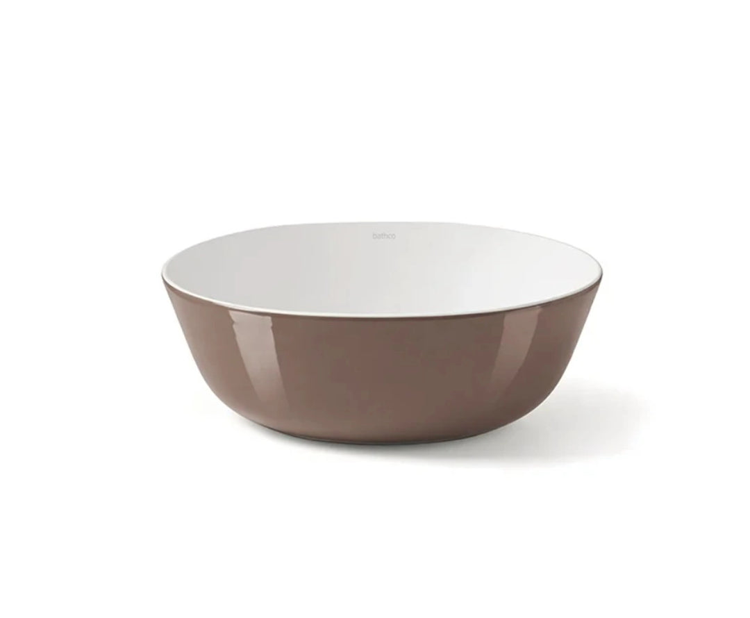 Brown bowl vessel sink