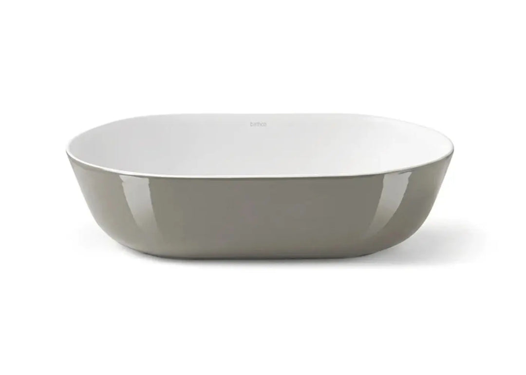 Medium Gray Oval bathroom vessel sink