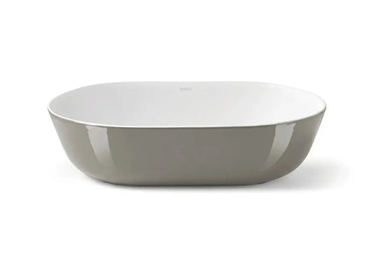 Medium Gray Oval bathroom vessel sink