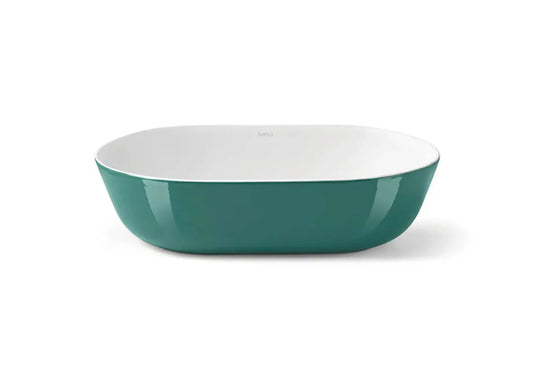 Medium Green Oval bathroom vessel sink