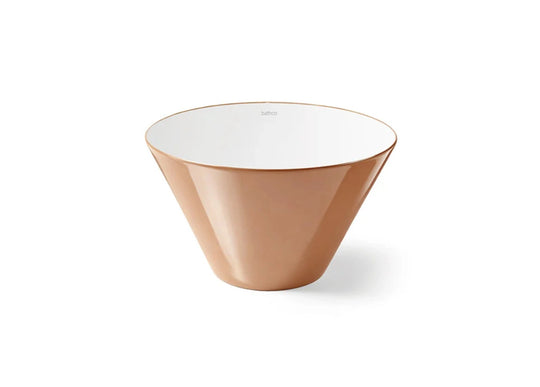 Salmon bathroom vessel sink