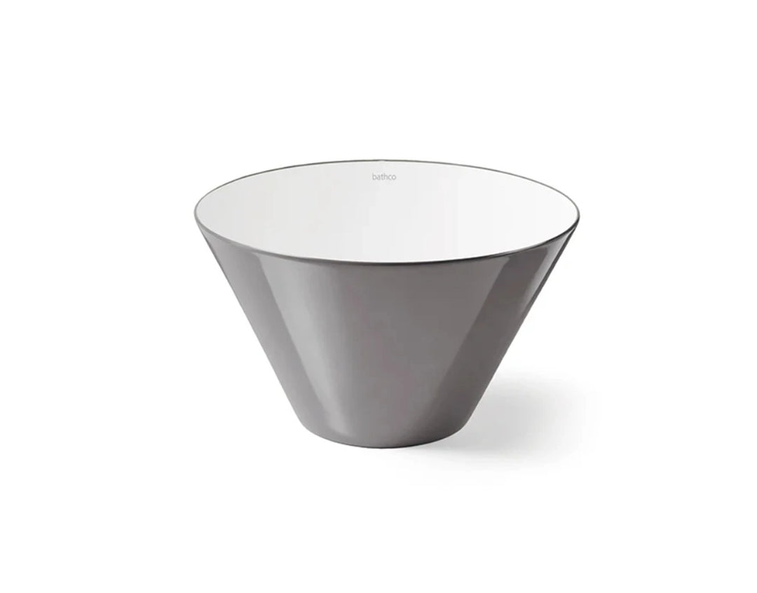 Gray bathroom vessel sink
