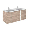 Neox 48 inches modern wall double bathroom Vanity, 4 drawers with ceramic sink console