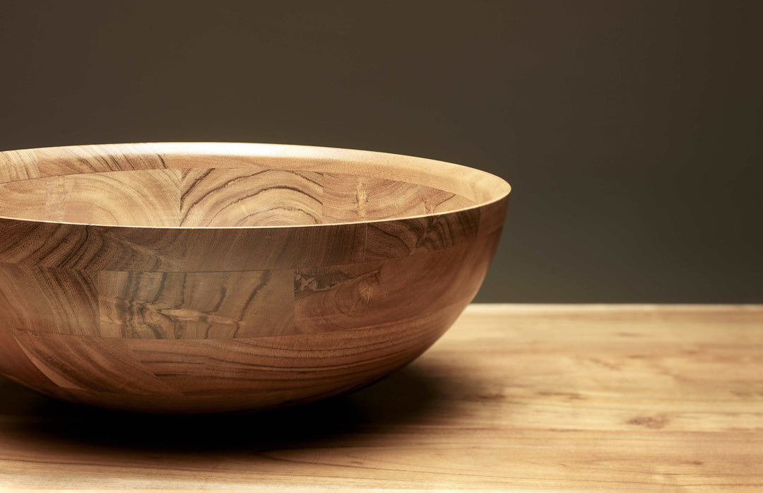 Nature bathroom vessel sink. Natural Acacia wood