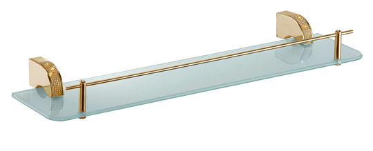 Cecilia wall frosted glass shelf with Swarovski crystals. Secret Bath