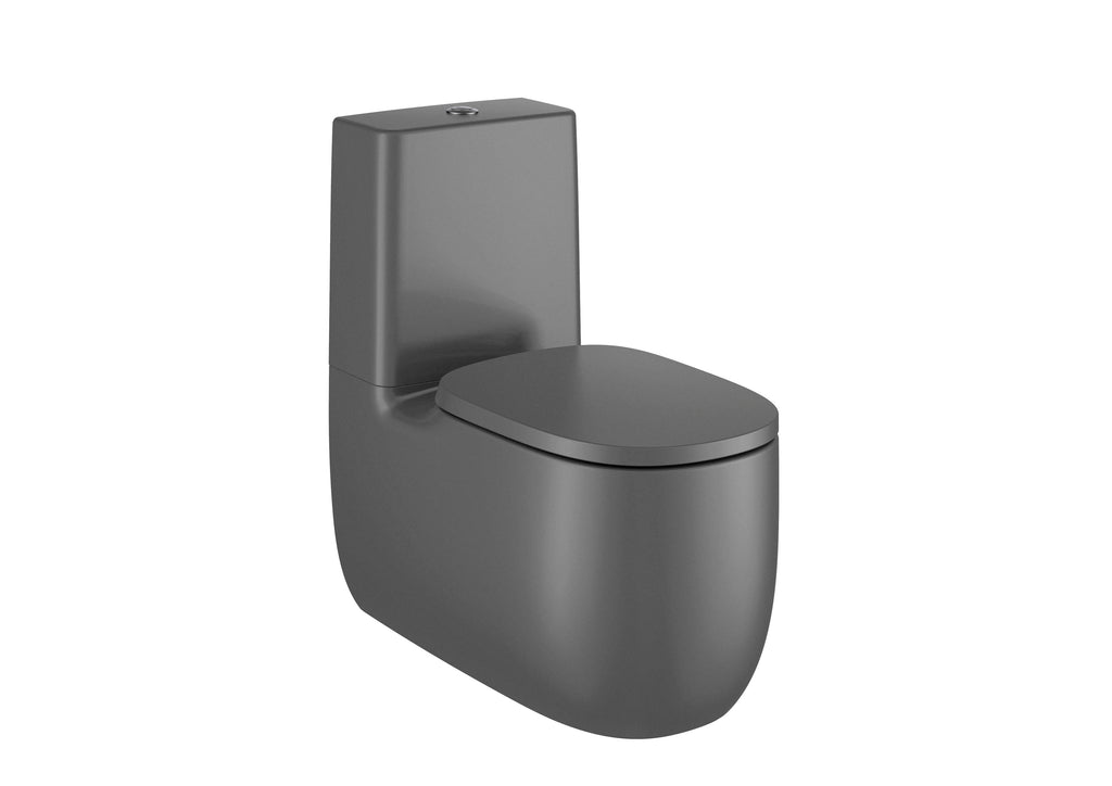 Roca Beyond Floor mounted Rimless Toilet with dual outlet. Contemporary toilet.