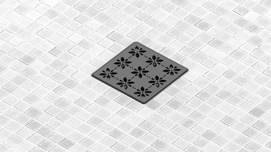 Square 4" shower drain. Modern shower drains. Guru