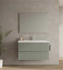 Wall mounted bathroom cabinet in matte green finish