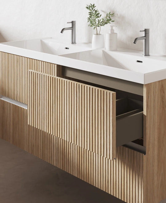 Vera wall mounted Bathroom Vanity 2 drawers with ceramic sink console