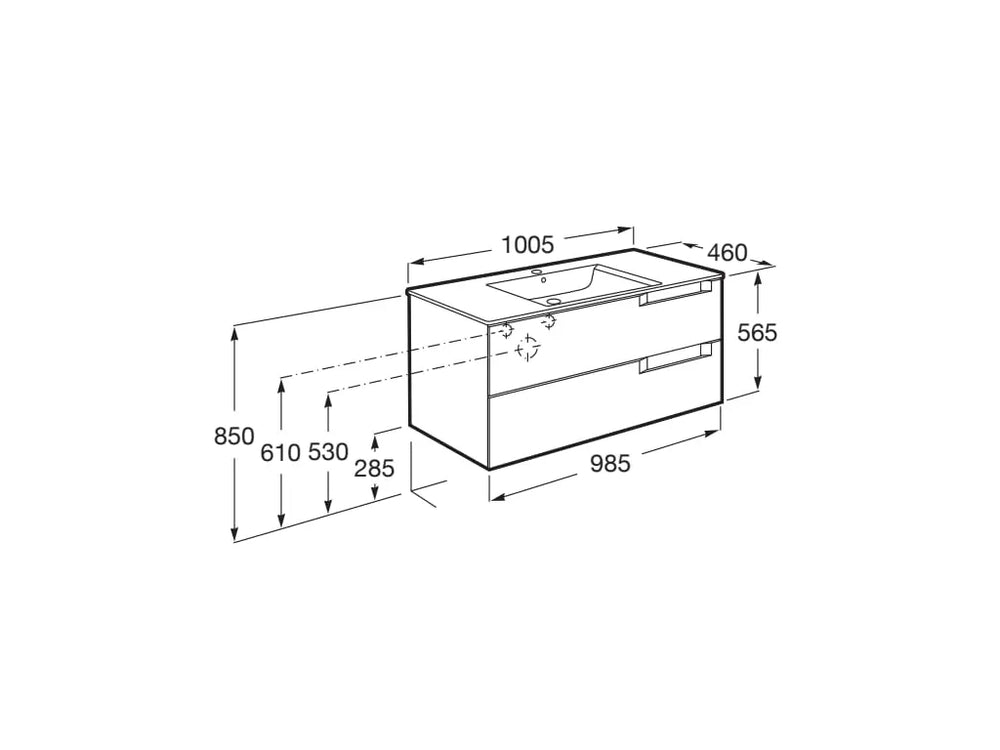 Aleyda 40 inches modern floating bathroom Vanity Roca Group