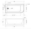 Alma corner bathtub. Free standing corner tub. Textured tub. Modern bathtub. Secret Bath