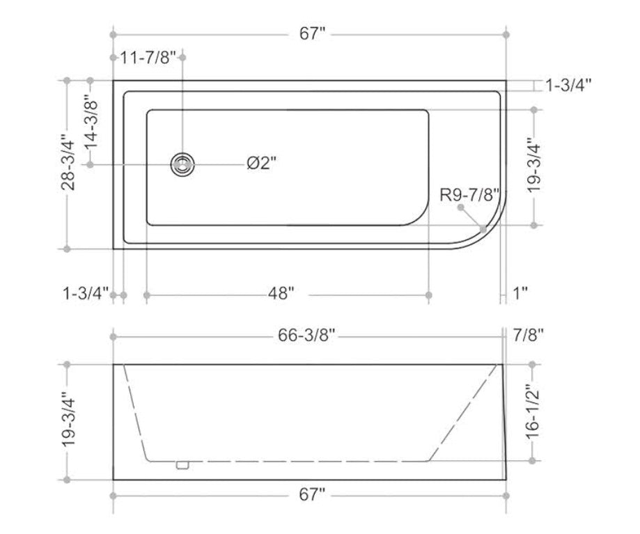 Alma corner bathtub. Free standing corner tub. Textured tub. Modern bathtub. Secret Bath