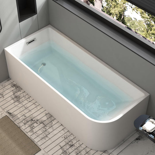 Alma corner bathtub. Free standing corner tub. Textured tub. Modern bathtub. Secret Bath