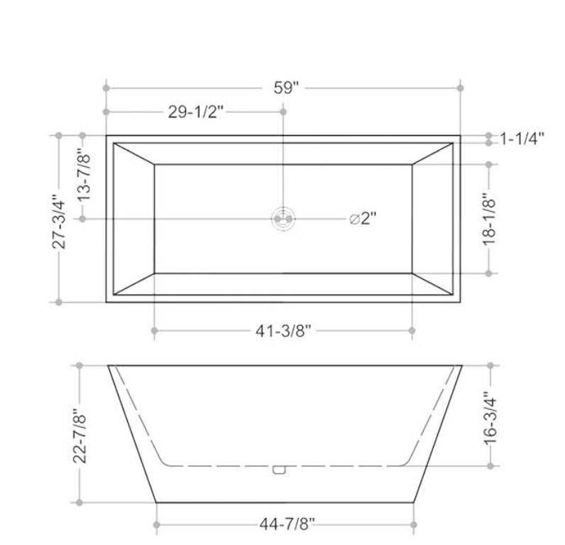 Angel acrylic free standing bathtub. Square tub. Modern bathtub Secret Bath