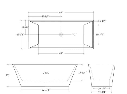 Angel acrylic free standing bathtub. Square tub. Modern bathtub Secret Bath