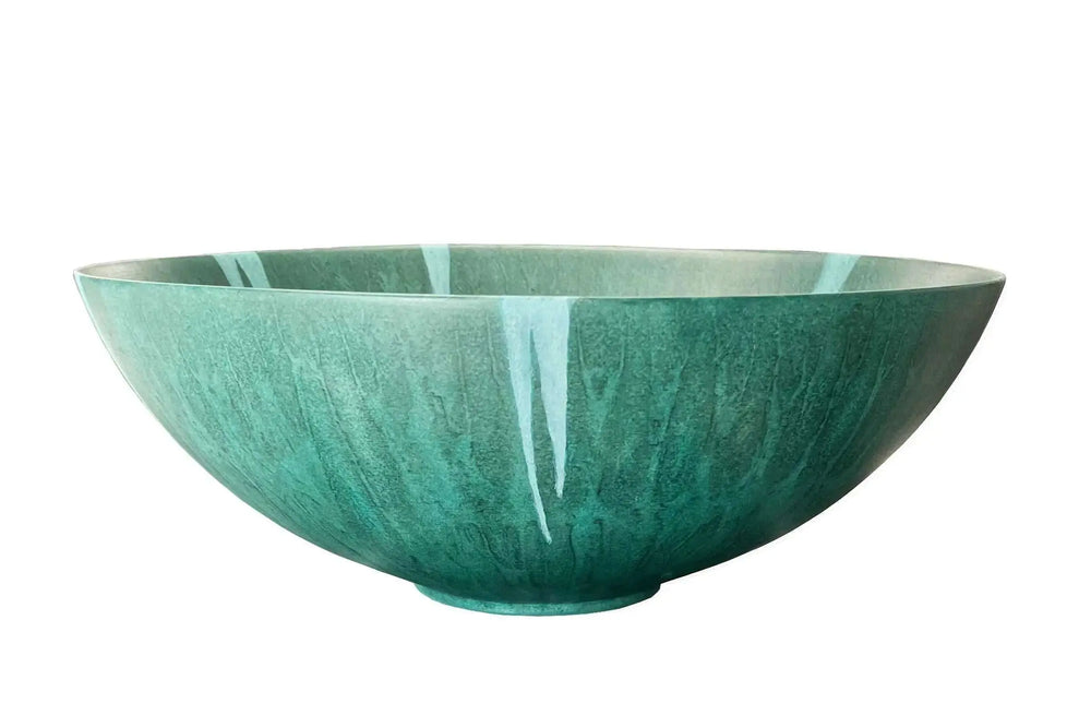 Blue Aqua oxide hand painted bathroom vessel sink.