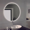 Aura Round frameless LED bathroom mirror. Backlit LED mirror. Touchless switch.