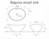 Begursa black Cast Iron bathroom vessel sink. Bowl sink.