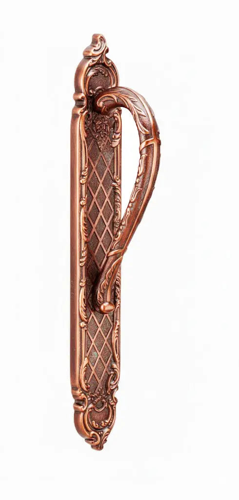Blois Door Pull handle on plate 16". Classica collection. Brass door pulls. Luxury pull handles..