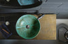 Blue Aqua oxide hand painted bathroom vessel sink.