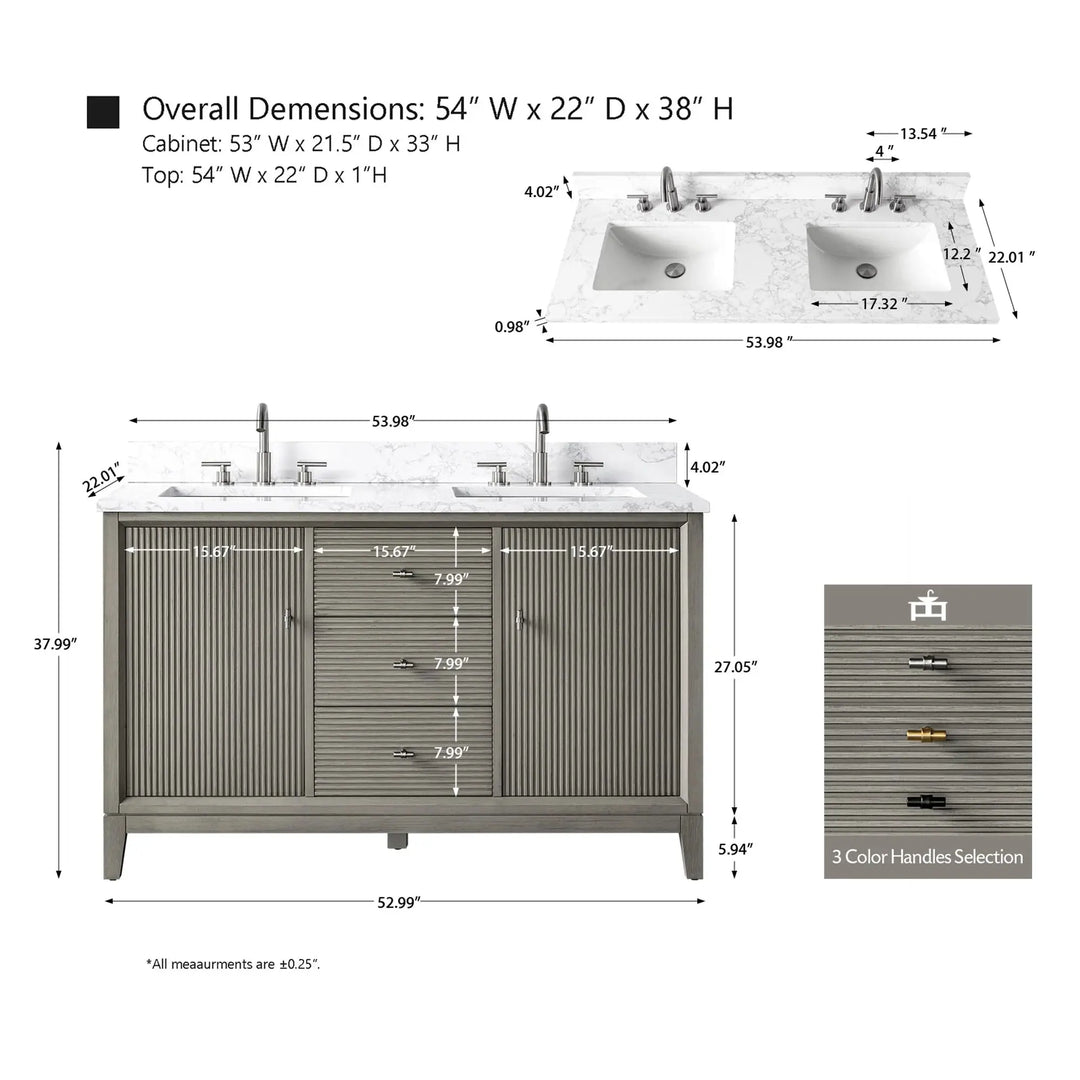 Carla bathroom cabinet. Contemporary fluted doors vanity secretbathstore