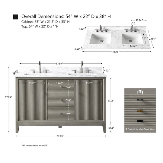 Carla bathroom cabinet. Contemporary fluted doors vanity secretbathstore